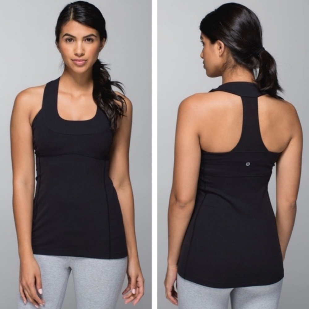 Lululemon Black Halter/Razorback Athletic Tank Top Size 8